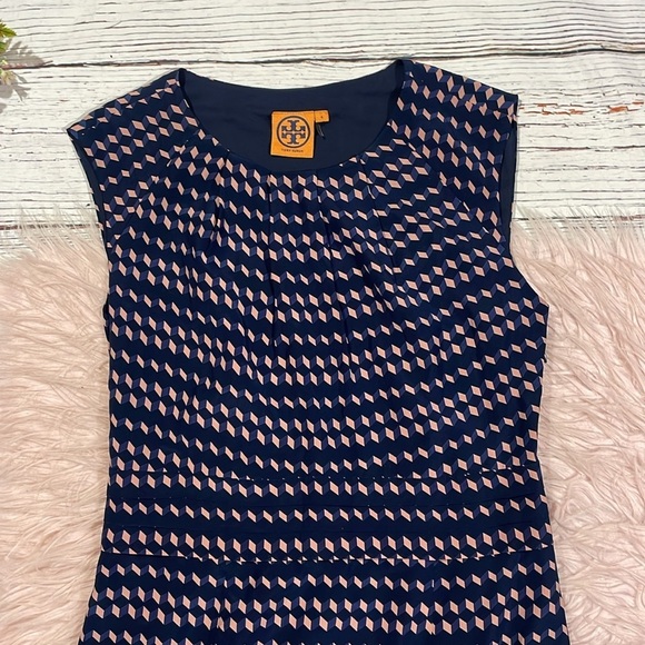 Tory Burch Marlow Geometric Sleeveless Silk Sheath Dress - Picture 6 of 9